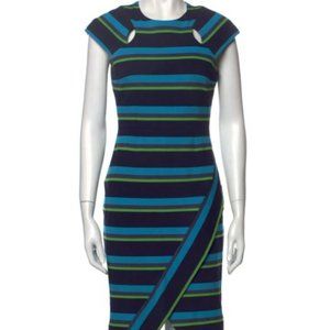 Karen Millen Stripped Sheath Knee-Length Dress